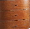 Walnut Finish 1pc Chest of Three Drawers Marble Top Ball Bearing Glides Bedroom Furniture