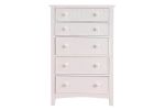 Contemporary White 1pc Chest of Drawers Plywood Pine Veneer Bedroom Furniture