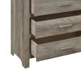 Transitional Aesthetic Weathered Gray Finish Chest with Drawers Storage Wood Veneer Rusticated Style Bedroom Furniture