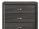 Contemporary Design Gray Finish 1pc Chest of Dovetail Drawers Polished Chrome Bar Pulls Bedroom Furniture