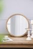 20" x 20" Circle Wall Mirror with Wooden Frame, Wall Mirror for Living Room, Dining Room, Foyer, Bathroom, Office