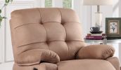 Contemporary Peat Color Plush Microfiber Motion Recliner Chair 1pc Couch Manual Motion Plush Armrest Tufted Back Living Room Furniture