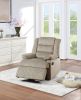 Contemporary Beige Color Velvet Fabric Recliner Motion Recliner Chair 1pc Couch Manual Motion Plush Armrest Living Room Furniture