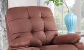 Contemporary Chocolate Color Plush Microfiber Motion Recliner Chair 1pc Couch Manual Motion Plush Armrest Tufted Back Living Room Furniture