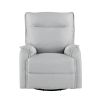 360 Degree Swivel Upholstered Manual Recliner Chair Theater Recliner Sofa Nursery Glider Rocker for Living Room, Grey