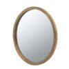 20" x 20" Circle Wall Mirror with Wooden Frame, Wall Mirror for Living Room, Dining Room, Foyer, Bathroom, Office