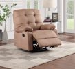 Contemporary Peat Color Plush Microfiber Motion Recliner Chair 1pc Couch Manual Motion Plush Armrest Tufted Back Living Room Furniture