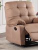 Contemporary Peat Color Plush Microfiber Motion Recliner Chair 1pc Couch Manual Motion Plush Armrest Tufted Back Living Room Furniture