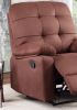 Contemporary Chocolate Color Plush Microfiber Motion Recliner Chair 1pc Couch Manual Motion Plush Armrest Tufted Back Living Room Furniture