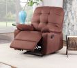 Contemporary Chocolate Color Plush Microfiber Motion Recliner Chair 1pc Couch Manual Motion Plush Armrest Tufted Back Living Room Furniture