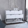 Basilea 4 Drawers Dresser; 2 Cabinets -White