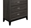 Contemporary Design Gray Finish 1pc Chest of Dovetail Drawers Polished Chrome Bar Pulls Bedroom Furniture