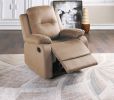 Elegant Modern Peat Color Microfiber Motion Recliner Chair 1pc Couch Manual Motion Plush Armrest Tufted Back Living Room Furniture