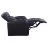 Black Upholstered Recliner with Cup Holder