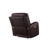 Triple-Power Recliner - Power Headrest, Power Footrest, Power Lumbar - Lighted Cupholders - Transitional Design, Canyon Walnut Leatherette