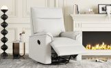 360 Degree Swivel Upholstered Manual Recliner Chair Theater Recliner Sofa Nursery Glider Rocker for Living Room, Beige