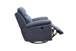 Electric Power Swivel Glider Rocker Recliner Chair with USB Charge Port - Blue