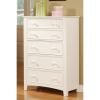 Contemporary White 1pc Chest of Drawers Plywood Pine Veneer Bedroom Furniture