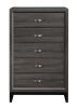 Contemporary Design Gray Finish 1pc Chest of Dovetail Drawers Polished Chrome Bar Pulls Bedroom Furniture