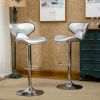 Masaccio Upholstery Airlift Adjustable Swivel Barstool with Chrome Base, Set of 2, Silver