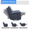 Electric Power Swivel Glider Rocker Recliner Chair with USB Charge Port - Blue