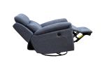 Electric Power Swivel Glider Rocker Recliner Chair with USB Charge Port - Blue