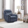 Electric Power Swivel Glider Rocker Recliner Chair with USB Charge Port - Blue