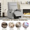 360 Degree Swivel Upholstered Manual Recliner Chair Theater Recliner Sofa Nursery Glider Rocker for Living Room, Grey