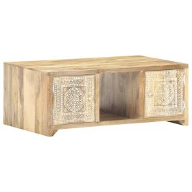 vidaXL Coffee Table 35.4"x19.7"x13.8" Solid Mango Wood