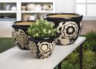 Floral Nights Ceramic Planter Set