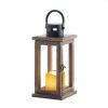 Lodge Wooden Led Candle Lantern