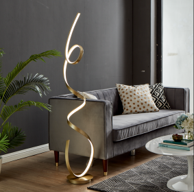 Amsterdam LED Dimmable 63" Floor Lamp (Option: Sandy Gold)