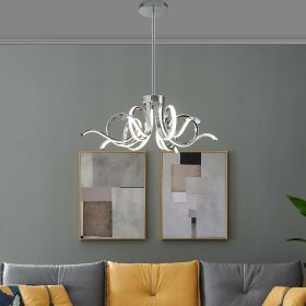 Magnolia LED Adjustable Chandelier (Option: Chrome)