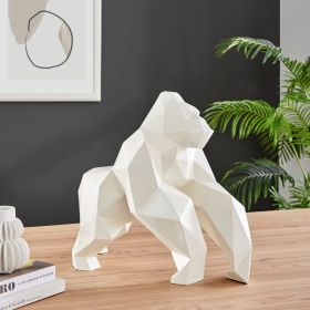 Geometric Ape Sculpture (Option: Matte White)