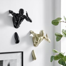 Set of Two Wall Runners Sculptures (Option: Black & Gold)