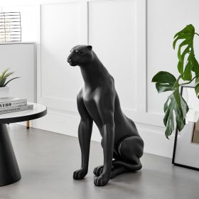 Boli Sitting Panther Sculpture (Option: Matte Black)