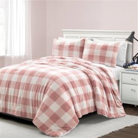 Plaid Soft Faux Fur Comforter Set in Black White Grey (size: Pic. B  King)