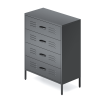 Four-layer chest of drawers, locker steel rust proof, suitable for bedroom, corridor, porch