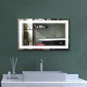 7 Size LED Bathroom Mirror Wall Mounted Vanity Mirror Anti-Fog Mirror Dimmable Lights with Touch Switch(Horizontal/Vertical) (size: Pic. A  Full/Queen)