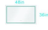 48 x 36 Inch LED Mirror Bathroom Vanity Mirrors with Lights;  Wall Mounted Anti-Fog Memory Large Dimmable Front Light Makeup Mirror